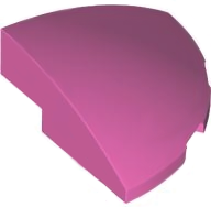 Brick Round Corner, Curved 3 x 3 x 1 Quarter Circle in Dark Pink