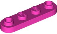 Plate Special 1 x 4 Rounded with 2 Open Studs in Dark Pink
