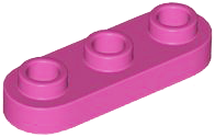 Plate Special 1 x 3 Rounded with 3 Open Studs in Dark Pink