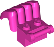 Brick Special 1 x 2 with Bar, Hand with 4 Fingers in Dark Pink