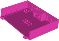 Plate Special Book 11 x 16 with 2 x 4 Container, 2 x 4 Studs on Edge, Hole in Dark Pink