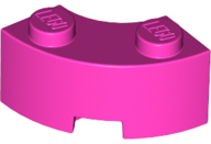 Brick Round Corner 2 x 2 Macaroni with Stud Notch and Reinforced Underside [New Style] in Dark Pink