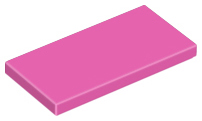 Tile 2 x 4 with Groove in Dark Pink