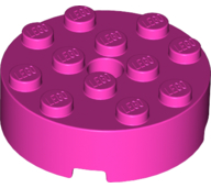 Brick Round 4 x 4 Centre Hole in Dark Pink