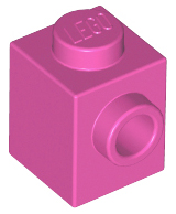 Brick Special 1 x 1 with Stud on 1 Side in Dark Pink