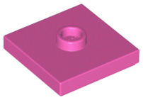 Plate Special 2 x 2 with Groove and Center Stud (Jumper) in Dark Pink