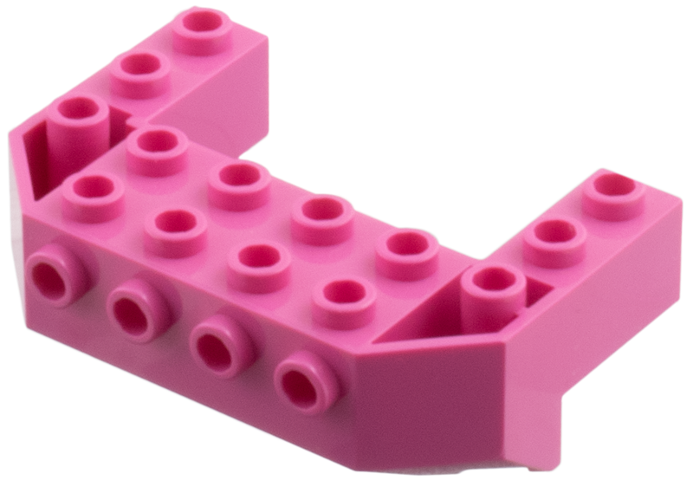 Brick Special, Train Front Sloping Base Wedged with 4 Studs on Front and 2 x 4 Cutout in Dark Pink