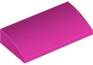 Brick Curved 2 x 4 x 2/3 No Studs, with Bottom Tubes in Dark Pink