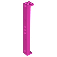 Support 2 x 2 x 13 with 5 Pin Holes in Dark Pink