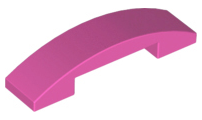 Brick Curved 4 x 1 Double, No Studs in Dark Pink