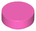 Tile Round 1 x 1 in Dark Pink