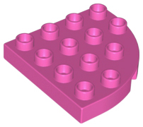 Duplo Plate Round Corner 4 x 4 in Dark Pink
