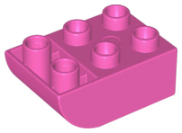 Duplo Brick 2 x 3 with Curved Bottom in Dark Pink