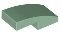 Brick Curved 2 x 1 No Studs [1/2 Bow] in Sand Green