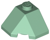 Brick Wedged, Sloped 45° 2 x 2 Corner in Sand Green