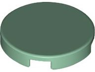 Tile Round 2 x 2 with Bottom Stud Holder in Sand Green