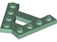 Wedge Plate 4 Stud 45° Angle Plate in Sand Green