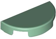 Tile Round 1 x 2 Half Circle in Sand Green