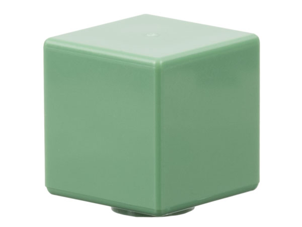Minifig Head Special, Cube [Plain] in Sand Green
