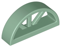 Window 1 x 4 x 1 2/3 with Spoked Rounded Top in Sand Green