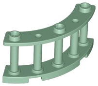 Fence Spindled 4 x 4 x 2 Quarter Round with 3 Studs in Sand Green