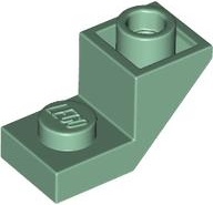 Brick Sloped Inverted 45° 2 x 1 with 2/3 Cutout in Sand Green
