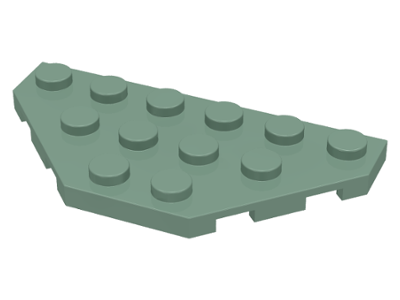 Wedge Plate 3 x 6 Cut Corners in Sand Green