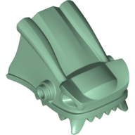 Creature Body Part, Dragon Head Upper Jaw Snout with Fangs and 2 Studs in Sand Green
