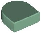 Tile Round 1 x 1 Half Circle in Sand Green