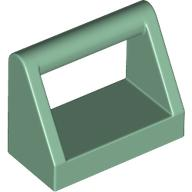 Tile Special 1 x 2 with Handle in Sand Green