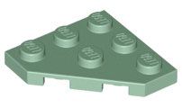 Wedge Plate 3 x 3 Cut Corner in Sand Green