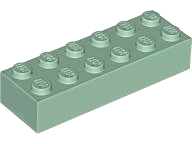 Brick 2 x 6 in Sand Green