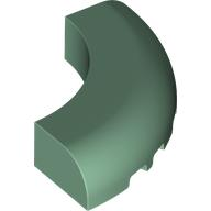 Brick Round Corner 5 x 5 x 1 Curved, Bottom Cut Outs, No Studs, 7 Bottom Tubes in Sand Green