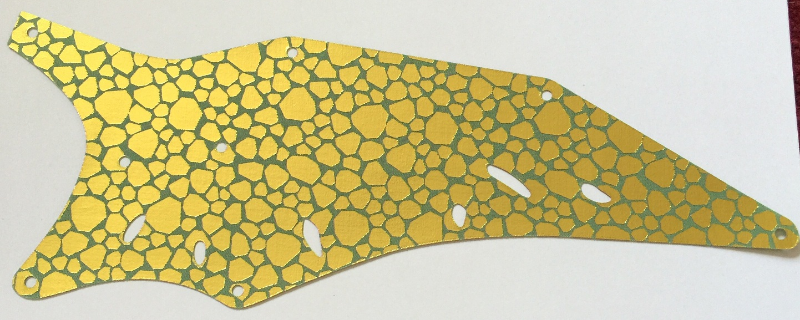 Wing, Right, 11 x 27.5 Triangle, with Gold Scales Print in Sand Green