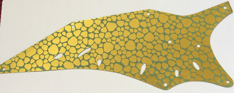 Wing, Left, 11 x 27.5 Triangle, with Gold Scales Print in Sand Green