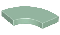 Tile 2 x 2 Curved, Macaroni in Sand Green