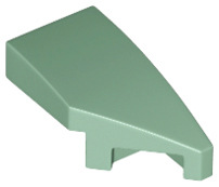Brick Wedged, Curved 2 x 1 with Stud Notch Right in Sand Green