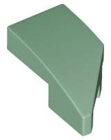 Brick Wedged, Curved 2 x 1 with Stud Notch Left in Sand Green