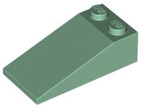 Brick Sloped 18° 4 x 2 in Sand Green