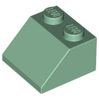 Brick Sloped 45° 2 x 2 in Sand Green