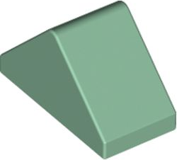 Brick Sloped 45° 2 x 1 Double with Inside Stud Holder in Sand Green