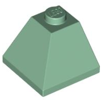 Brick Sloped 45° 2 x 2 Double Convex in Sand Green