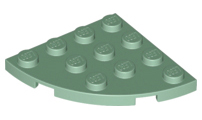 Plate Round Corner 4 x 4 in Sand Green
