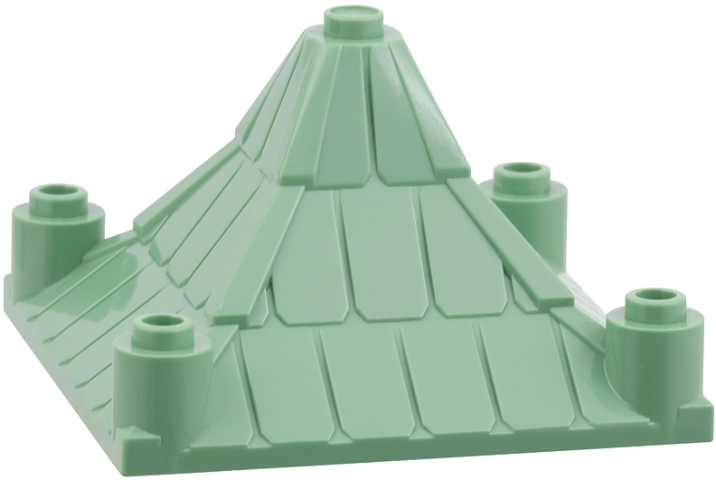 Roof Piece 6 x 6 x 3 Peaked in Sand Green