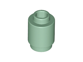 Brick Round 1 x 1 Open Stud in Sand Green