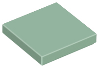 Tile 2 x 2 with Groove in Sand Green