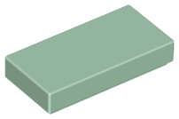Tile 1 x 2 with Groove in Sand Green