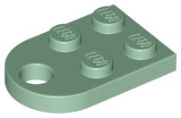 Plate Special 3 x 2 with Rounded End, Hole in Sand Green