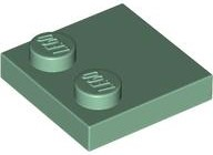Plate Special 2 x 2 with Only 2 studs in Sand Green
