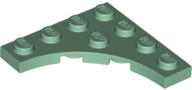Plate Special 4 x 4 with 3 x 3 Quarter Round Cutout in Sand Green